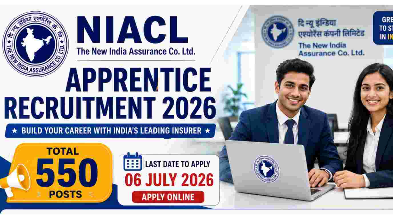 NIACL Apprentice Recruitment 2026 Notification Out for 550 Posts, Apply Online